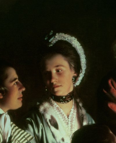 Een experiment op een vogel in de luchtpomp, 1768 (detail) door Joseph Wright of Derby